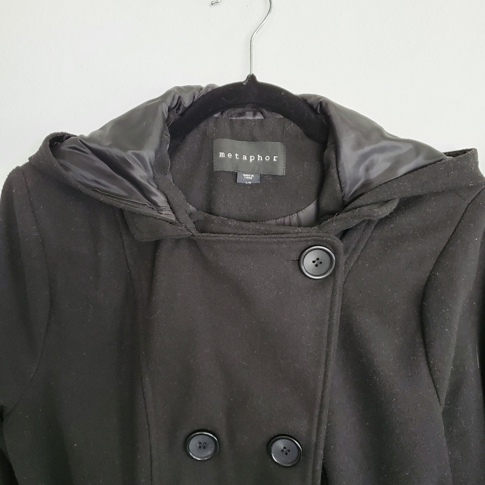 Women's Black Peacoat - US L - Picture 6 of 9